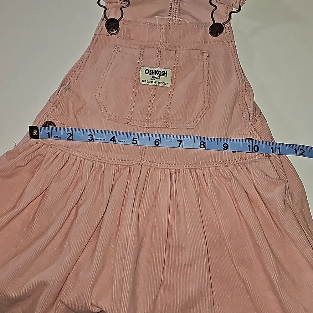 OshKosh B'gosh Toddler 3T Jumper Dress Pink Corduroy Overall Skirt Skirtall